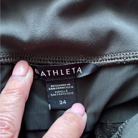 Athleta Headlands Hybrid Cargo II Tights Olive Green Pockets Size 24 - Picture 2 of 9